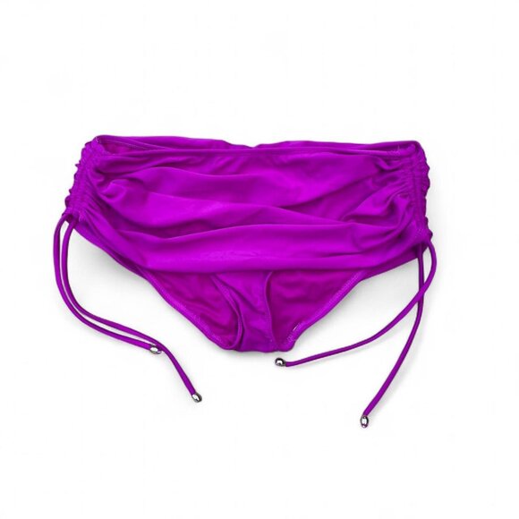 purp bikini bottoms with ruched tie sides - Picture 1 of 5